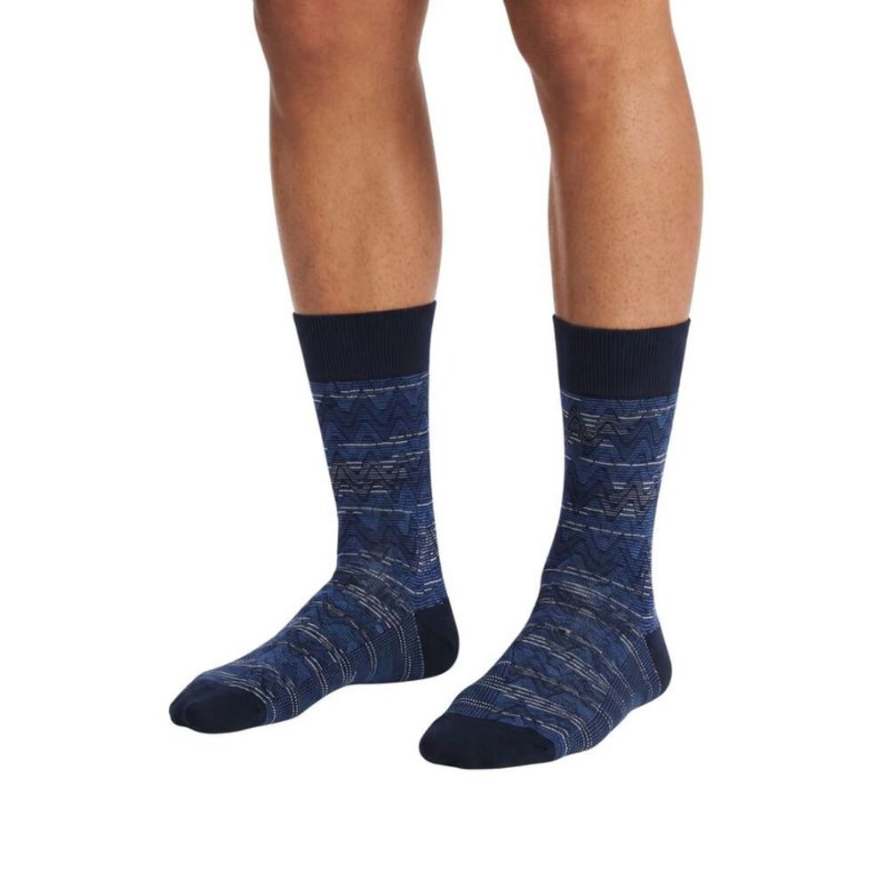 Missoni Dark Blue Mens Chevron Texture Crew Socks-M